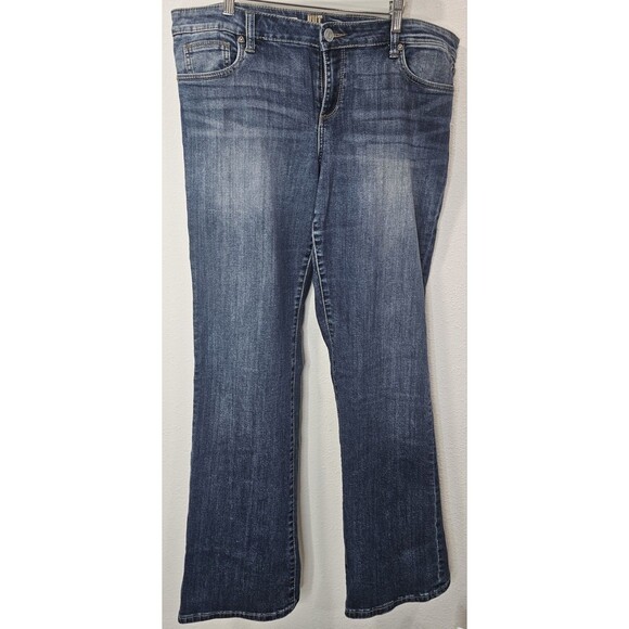 Kut From The Kloth Womens Farrah Baby Boot Cut Jeans Blue Stretch Medium Wash 14 - Picture 1 of 16